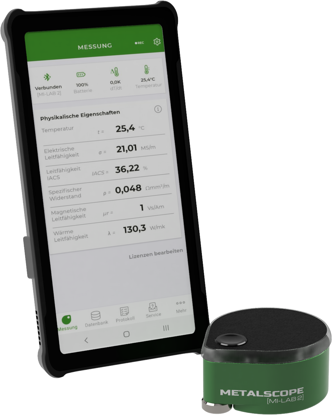 Android APP elektrische und magnetische Leitfähigkeit
